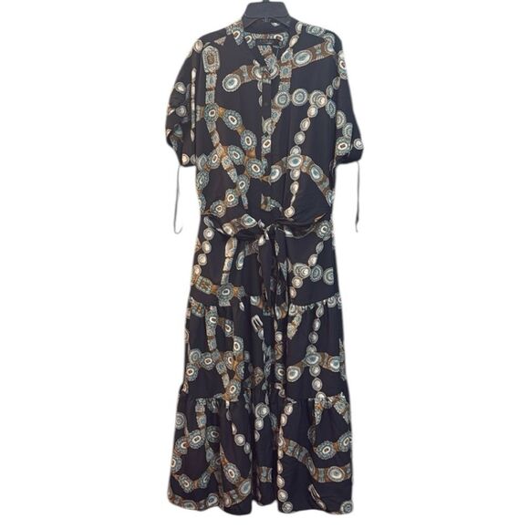 Lauren Ralph Lauren Plus-Size Belt-Print Crepe Shirtdress - Picture 3 of 7